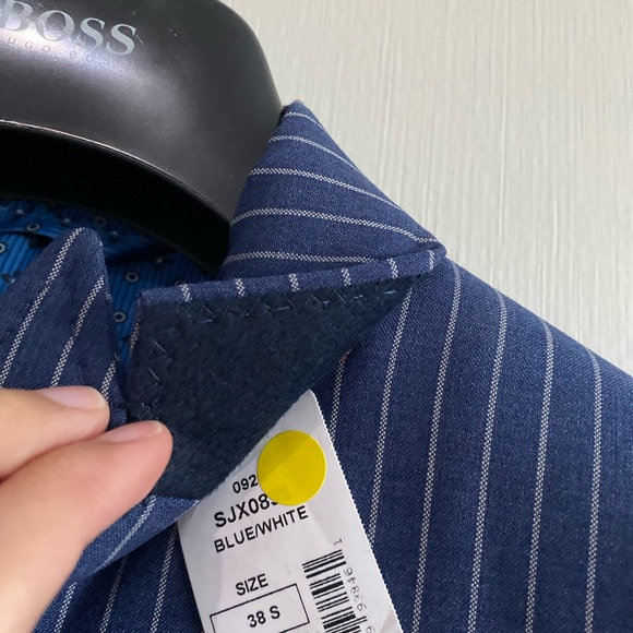 TALLIA Blue Pinstripe Suit with Notch Lapels - Picture 2 of 7